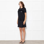 Prada Black LoGo Pocket Frill Trim Belted Mini Dress