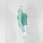 Self-Portrait Green Net Gathered Corset Top