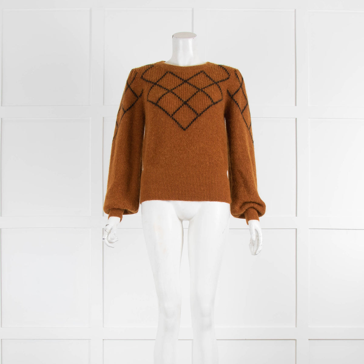 Seven For All Mankind Brown Jumper With Black Pattern