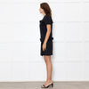 Prada Black LoGo Pocket Frill Trim Belted Mini Dress