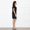 Prada Black LoGo Pocket Frill Trim Belted Mini Dress