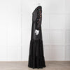 Saloni Black Maxi Dress with Embellished Sleeves