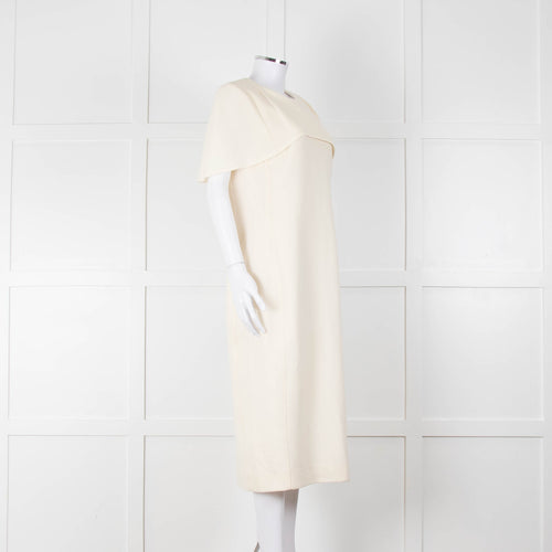 Louise Kennedy Cream Shoulder Cape Shift Dress
