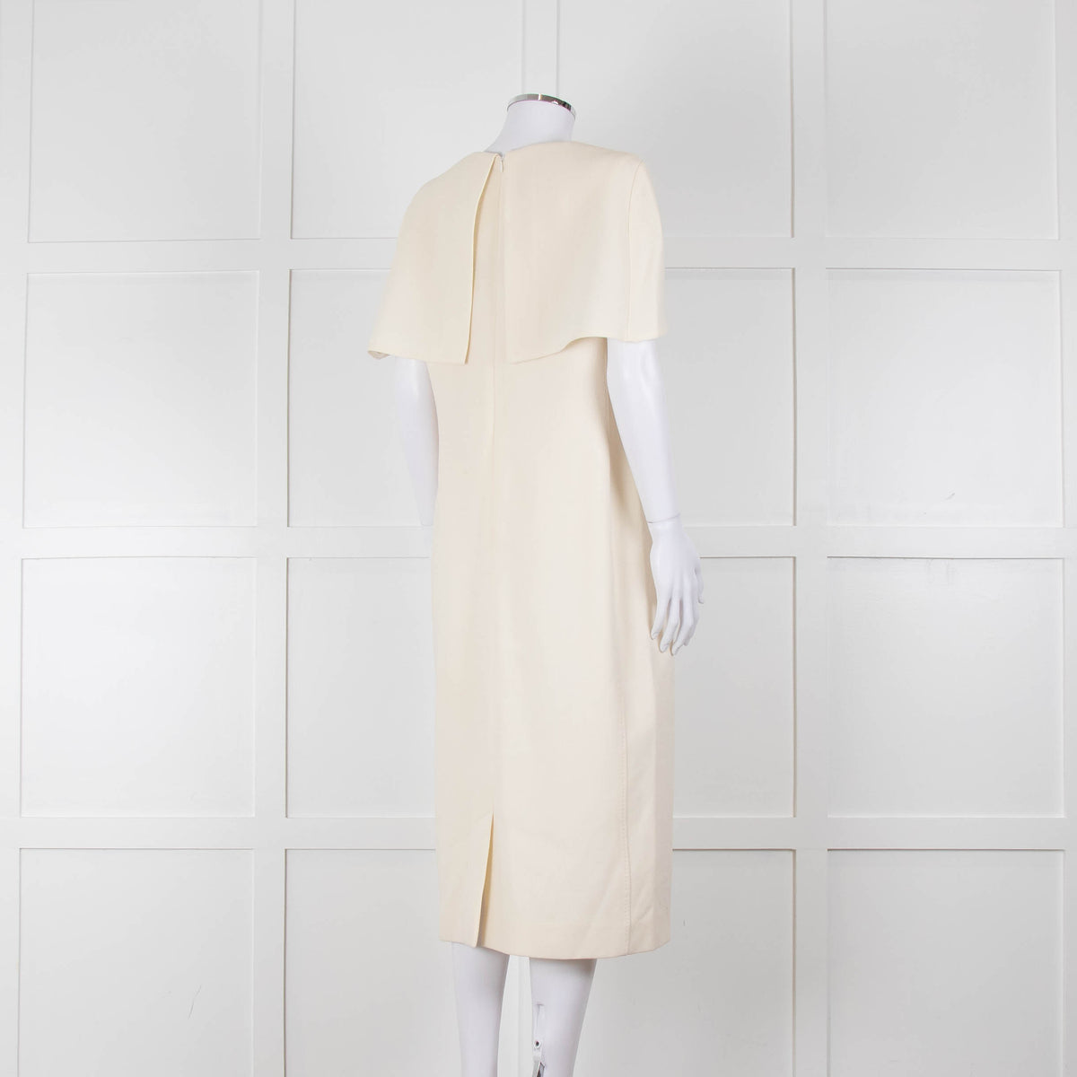 Louise Kennedy Cream Shoulder Cape Shift Dress