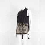 Rochas Black Sleeveless Embroidered Shirt