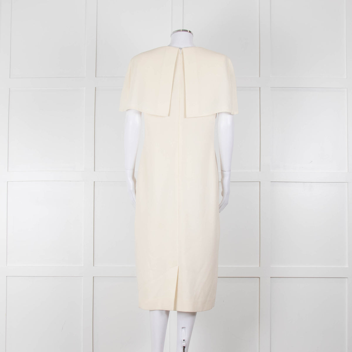Louise Kennedy Cream Shoulder Cape Shift Dress