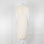 Louise Kennedy Cream Shoulder Cape Shift Dress