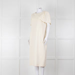 Louise Kennedy Cream Shoulder Cape Shift Dress