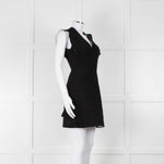 Sandro Black Raw Edge Fitted Sleeveless Dress