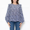 Munthe White Blue Silk Blend Top