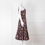 Ulla Johnson Brown Peach Blue Cotton Tribal Print Sleeveless Dress