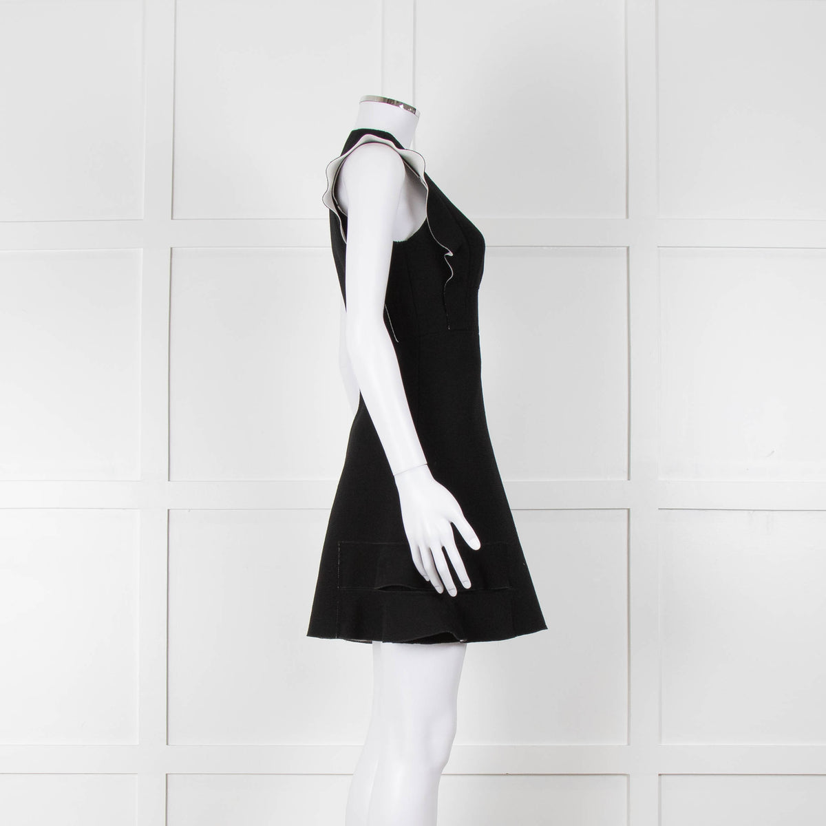 Sandro Black Raw Edge Fitted Sleeveless Dress