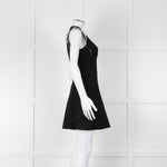 Sandro Black Raw Edge Fitted Sleeveless Dress