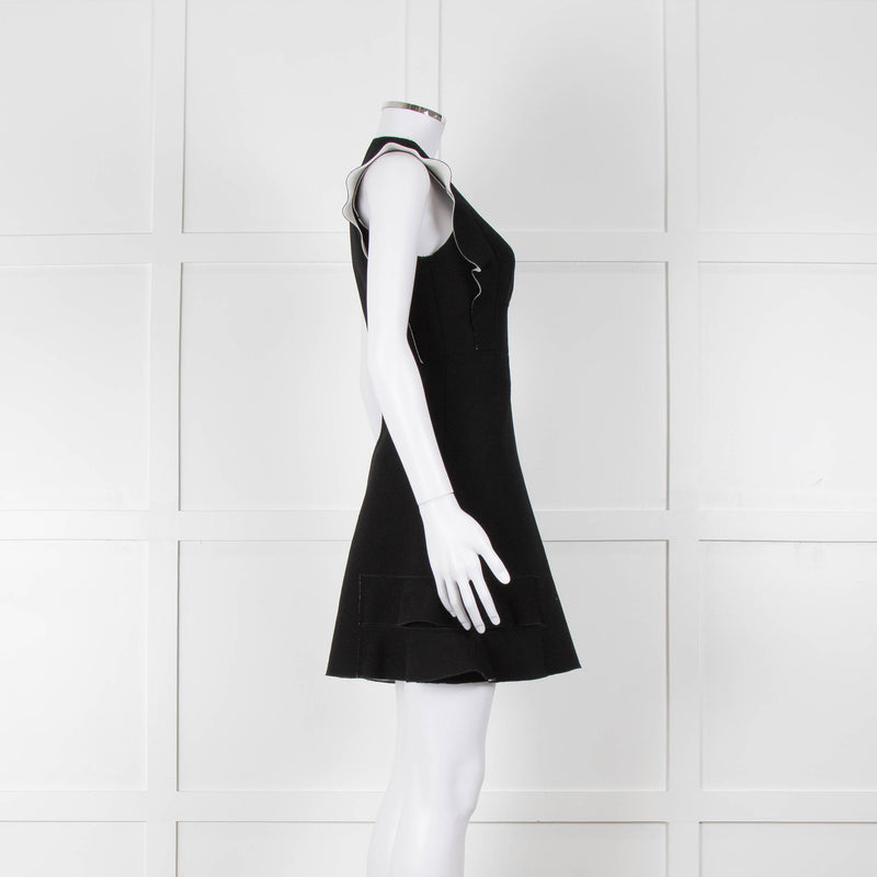 Sandro Black Raw Edge Fitted Sleeveless Dress