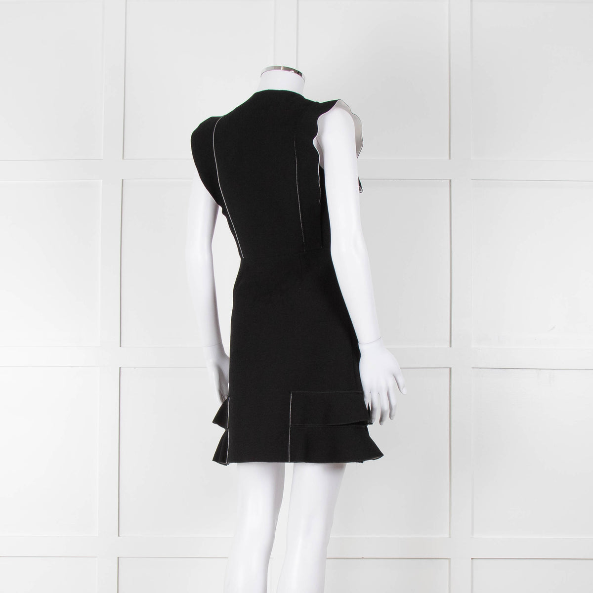 Sandro Black Raw Edge Fitted Sleeveless Dress