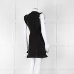 Sandro Black Raw Edge Fitted Sleeveless Dress