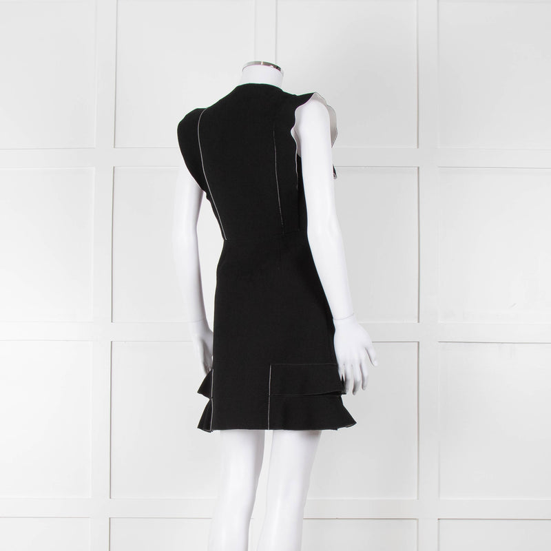 Sandro Black Raw Edge Fitted Sleeveless Dress