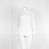 0039 Italy White Cotton Lace Trim Collar Shirt