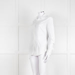 0039 Italy White Cotton Lace Trim Collar Shirt
