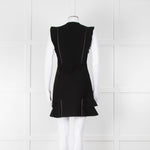 Sandro Black Raw Edge Fitted Sleeveless Dress