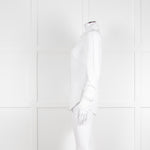 0039 Italy White Cotton Lace Trim Collar Shirt