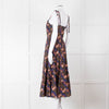 Ulla Johnson Brown Peach Blue Cotton Tribal Print Sleeveless Dress