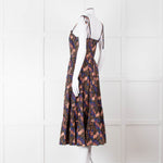 Ulla Johnson Brown Peach Blue Cotton Tribal Print Sleeveless Dress
