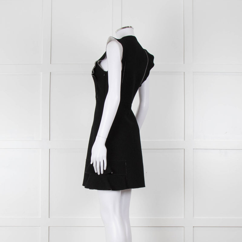 Sandro Black Raw Edge Fitted Sleeveless Dress
