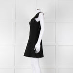 Sandro Black Raw Edge Fitted Sleeveless Dress