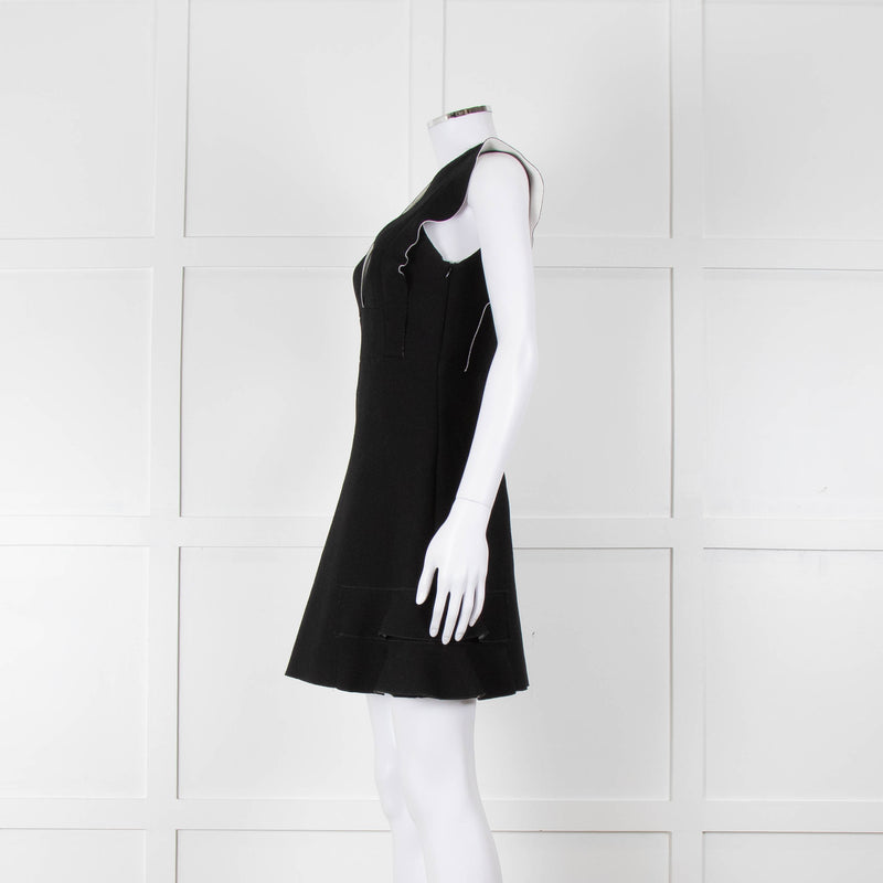 Sandro Black Raw Edge Fitted Sleeveless Dress