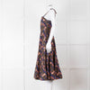 Ulla Johnson Brown Peach Blue Cotton Tribal Print Sleeveless Dress