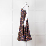 Ulla Johnson Brown Peach Blue Cotton Tribal Print Sleeveless Dress