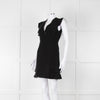 Sandro Black Raw Edge Fitted Sleeveless Dress