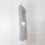 Veronica Beard White Grey Striped Long Shirt Dress