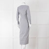 Veronica Beard White Grey Striped Long Shirt Dress