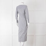 Veronica Beard White Grey Striped Long Shirt Dress