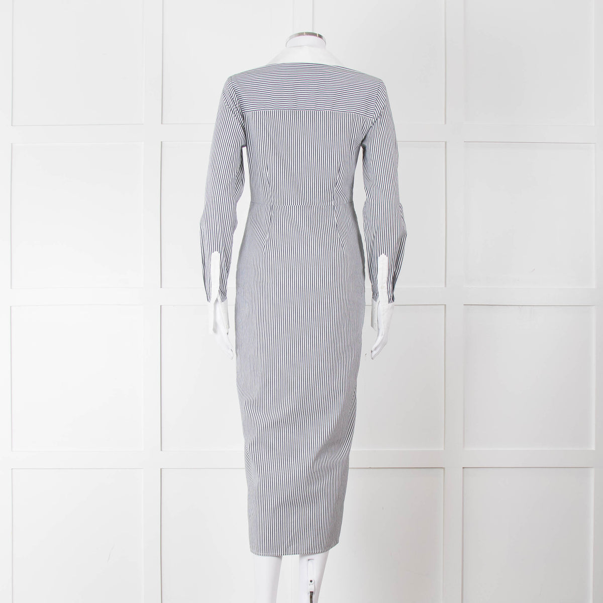 Veronica Beard White Grey Striped Long Shirt Dress