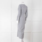 Veronica Beard White Grey Striped Long Shirt Dress