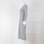 Veronica Beard White Grey Striped Long Shirt Dress