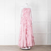 Aje Pale Pink Strapless Frill Maxi Dress