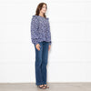 Munthe White Blue Silk Blend Top