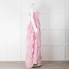 Aje Pale Pink Strapless Frill Maxi Dress
