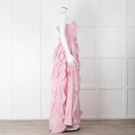 Aje Pale Pink Strapless Frill Maxi Dress