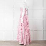 Aje Pale Pink Strapless Frill Maxi Dress