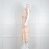 Paige Pale Pink Peach Ruffle Tiered Cap Sleeved Long Dress