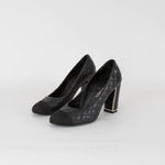 Chanel Black Quilted Heeled Pumps