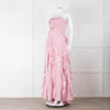 Aje Pale Pink Strapless Frill Maxi Dress