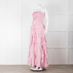 Aje Pale Pink Strapless Frill Maxi Dress