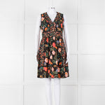 Kate Spade Black Coral Blue Green Floral Sleeveless Dress