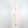 Paige Pale Pink Peach Ruffle Tiered Cap Sleeved Long Dress